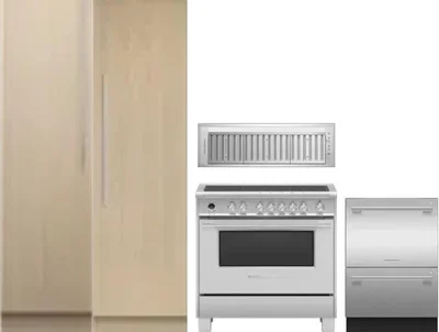 5 Piece Package Includes Refrigerator, Freezer, Range, Hood And Dishwasher